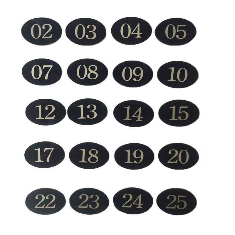 StayMax Plastic Locker Number Mailbox Signs Door Sign with Self-Adhesive Tape (Black, 1-25) - Image 4